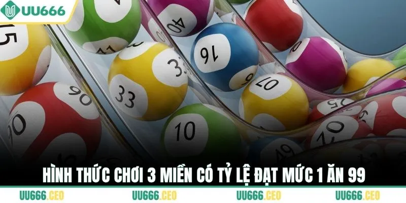 HÌnh thức chơi 3 miền có tỷ lệ đạt mức 1 ăn 99